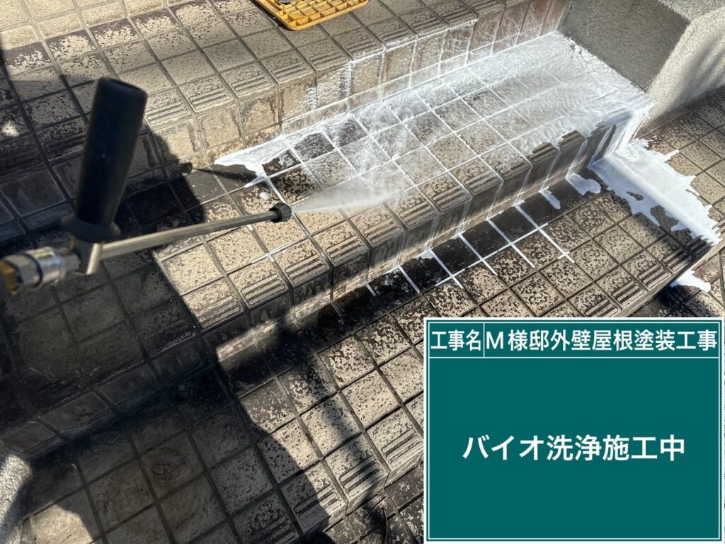 玄関周りバイオ液塗布